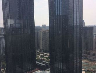 四川发展旁环球金融中心标志建筑500平正对电梯大气接待门头